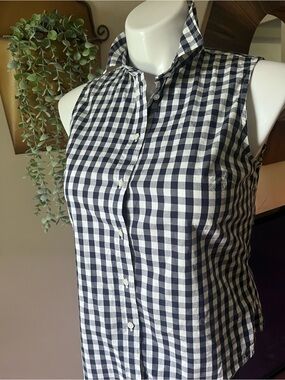 J. Crew band Gingham Sleeveless Button-Down Shirt